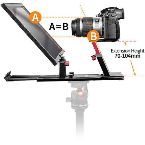  Desview T12S 12.9in Portable Teleprompter for Smartphone/Tablets with Remote Control